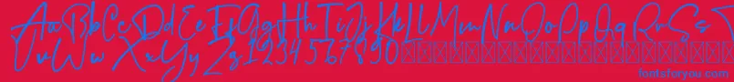 Police Bigfish – polices bleues sur fond rouge
