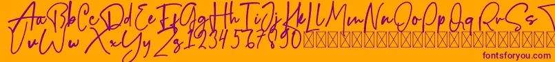 Bigfish Font – Purple Fonts on Orange Background