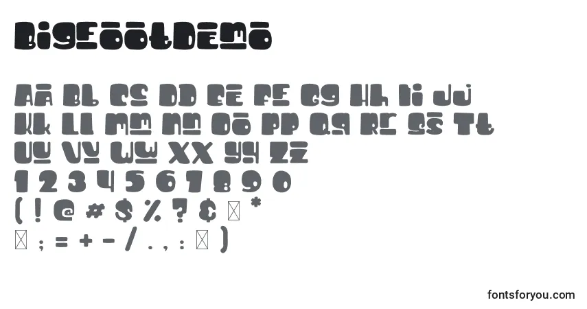 BigfootDemo-fontti – aakkoset, numerot, erikoismerkit