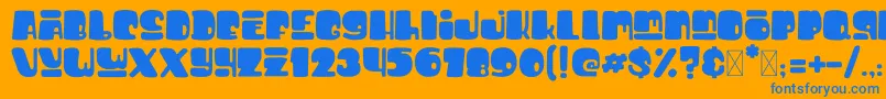 BigfootDemo Font – Blue Fonts on Orange Background