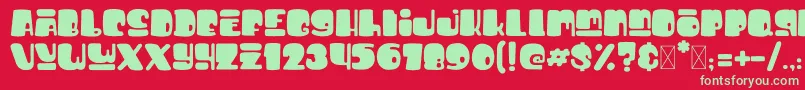 フォントBigfootDemo – 赤い背景に緑の文字