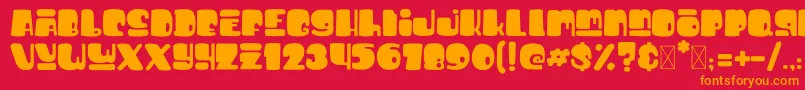 フォントBigfootDemo – 赤い背景にオレンジの文字