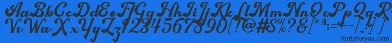 Bigfun Demo-Schriftart – Schwarze Schriften auf blauem Hintergrund