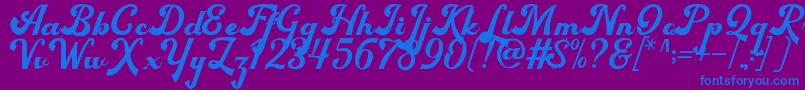 Bigfun Demo Font – Blue Fonts on Purple Background