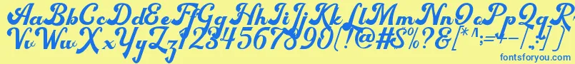 Bigfun Demo Font – Blue Fonts on Yellow Background