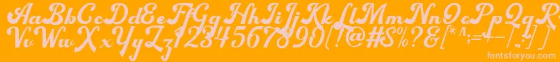 Bigfun Demo-Schriftart – Rosa Schriften auf orangefarbenem Hintergrund