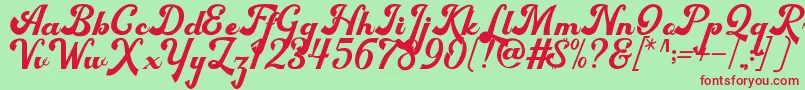 Bigfun Demo Font – Red Fonts on Green Background