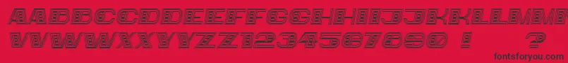 Czcionka Bigger Italic – czarne czcionki na czerwonym tle