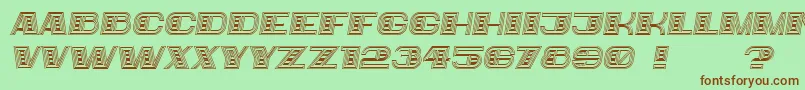 フォントBigger Italic – 緑の背景に茶色のフォント