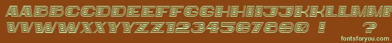 フォントBigger Italic – 緑色の文字が茶色の背景にあります。