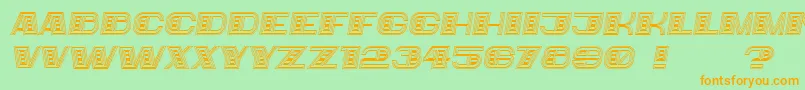 Bigger Italic-fontti – oranssit fontit vihreällä taustalla