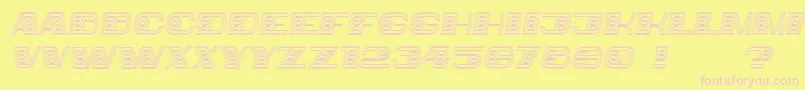 Bigger Italic-fontti – vaaleanpunaiset fontit keltaisella taustalla