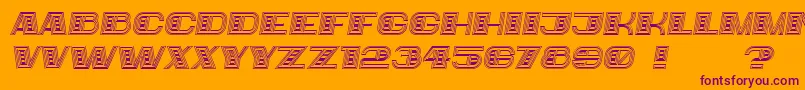 Bigger Italic-Schriftart – Violette Schriften auf orangefarbenem Hintergrund