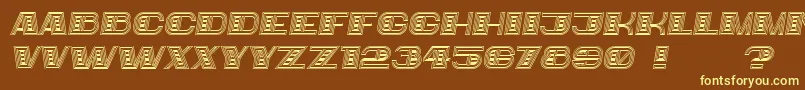 Bigger Italic-fontti – keltaiset fontit ruskealla taustalla