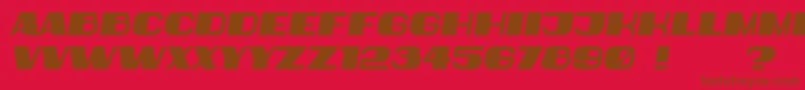 フォントBiggerBook Italic – 赤い背景に茶色の文字