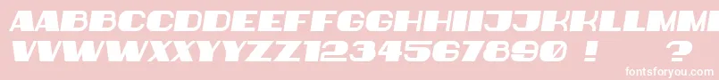 Police BiggerBook Italic – polices blanches sur fond rose