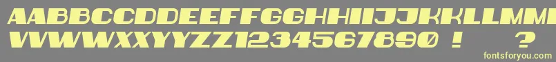 Fonte BiggerBook Italic – fontes amarelas em um fundo cinza