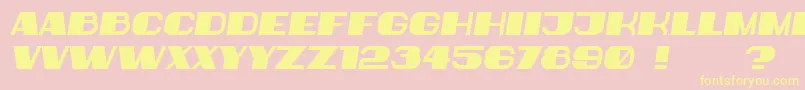 Police BiggerBook Italic – polices jaunes sur fond rose