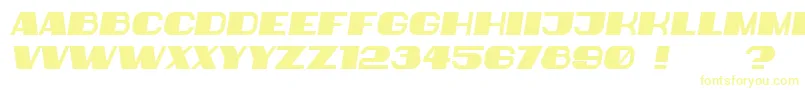 Police BiggerBook Italic – polices jaunes sur fond blanc