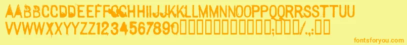 Sextonsans Font – Orange Fonts on Yellow Background