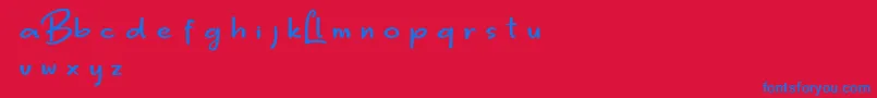 BiggerLove DEMO Font – Blue Fonts on Red Background