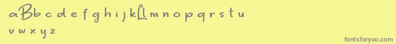 Saiba mais sobre a fonte BiggerLove DEMO Fonte BiggerLove DEMO – fontes cinzas em um fundo amarelo