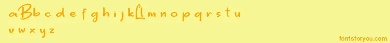 BiggerLove DEMO Font – Orange Fonts on Yellow Background