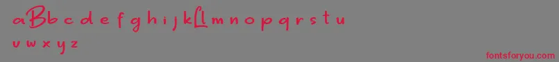 Шрифт BiggerLove DEMO – красные шрифты на сером фоне