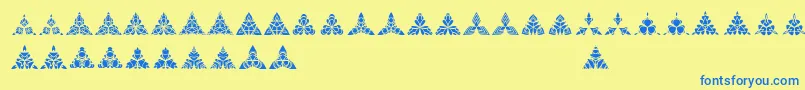 BIGILIW Patterns-Schriftart – Blaue Schriften auf gelbem Hintergrund