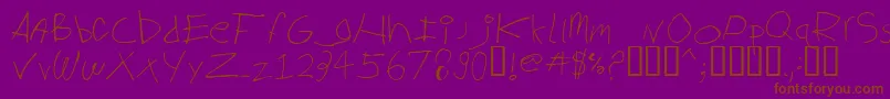 BIGLOG  -Schriftart – Braune Schriften auf violettem Hintergrund