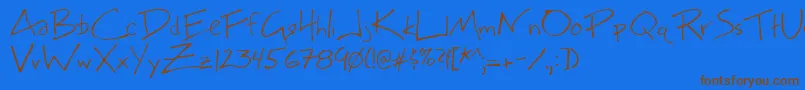 Bigmcn   Font – Brown Fonts on Blue Background