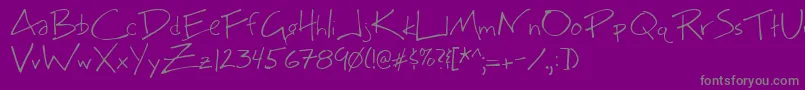 Bigmcn  -Schriftart – Graue Schriften auf violettem Hintergrund