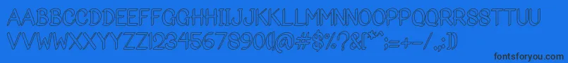 Bigoutliner Font – Black Fonts on Blue Background