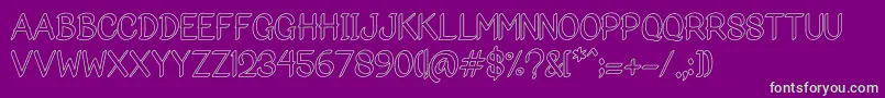 Bigoutliner Font – Green Fonts on Purple Background