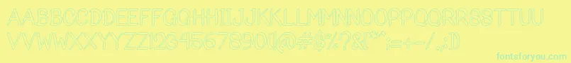 Fonte Bigoutliner – fontes verdes em um fundo amarelo