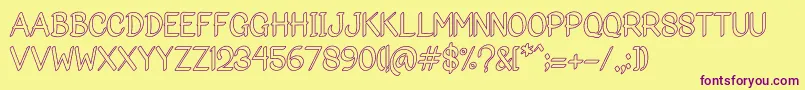 Bigoutliner Font – Purple Fonts on Yellow Background