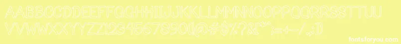 Шрифт Bigoutliner – белые шрифты на жёлтом фоне