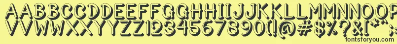 Bigshado Font – Black Fonts on Yellow Background