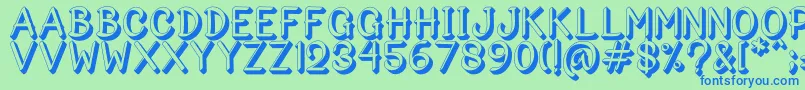 Bigshado Font – Blue Fonts on Green Background