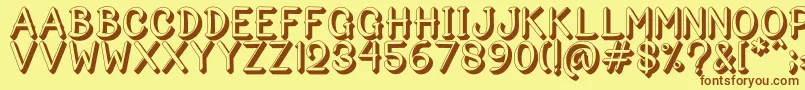 Bigshado Font – Brown Fonts on Yellow Background