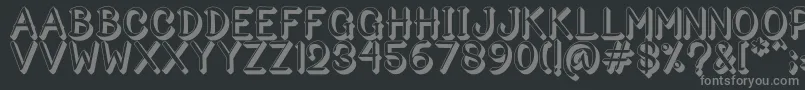 Bigshado-fontti – harmaat kirjasimet mustalla taustalla