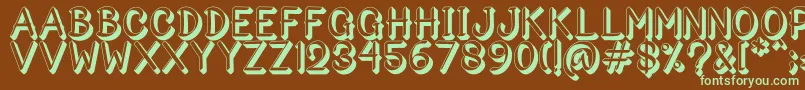 Bigshado-fontti – vihreät fontit ruskealla taustalla