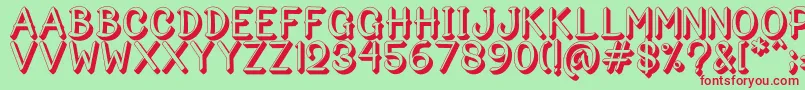 Bigshado Font – Red Fonts on Green Background