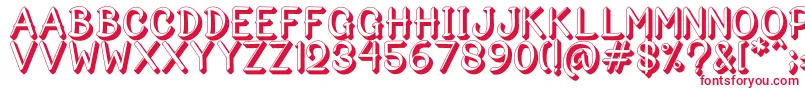 Bigshado-fontti – punaiset fontit valkoisella taustalla