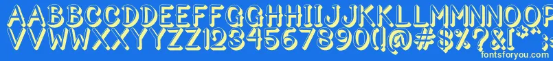 Bigshado Font – Yellow Fonts on Blue Background