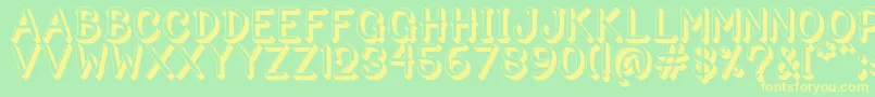 Bigshado Font – Yellow Fonts on Green Background