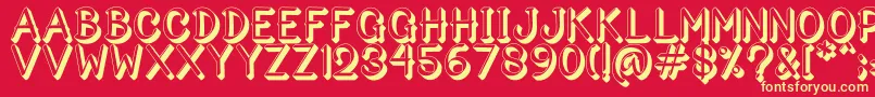 Bigshado Font – Yellow Fonts on Red Background