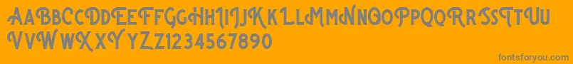 フォントBigsmile Serif Demo – オレンジの背景に灰色の文字