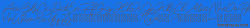 BigSpender v1-Schriftart – Braune Schriften auf blauem Hintergrund