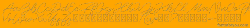 BigSpender v1-Schriftart – Graue Schriften auf orangefarbenem Hintergrund